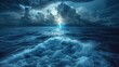 © ZeeZaa - A stormy ocean with a lightning bolt in the sky