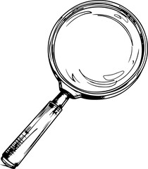 Magnifying glass drawing clipart design illustration