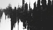 © MADGALLERY - A sleek futuristic cityscape depicted in black silhouette, showcasing thin strokes of urban buildings and skyline, creating a modern and dynamic illustration.