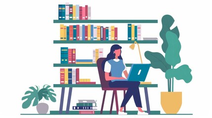 Workload balancing, supporting digital and inbranch services, flat design illustration