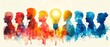 © LittleDreamStocks - Watercolor illustration of diverse people with a lightbulb symbolizing teamwork and innovation.