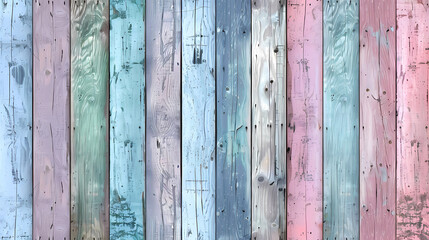 Sticker - Colorful pastel wooden wall background