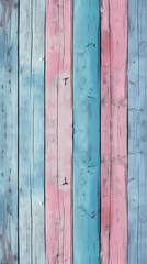 Poster - Colorful pastel wooden wall background