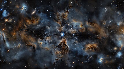 Sticker - a panoramic view of the universe with a prominent nebula and countless stars