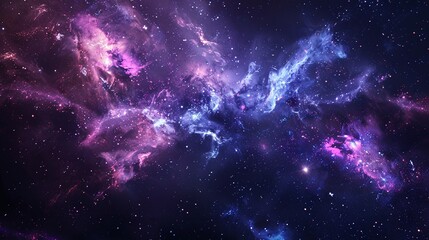 Wall Mural - A cosmic view of the universe with a prominent nebula and stars
