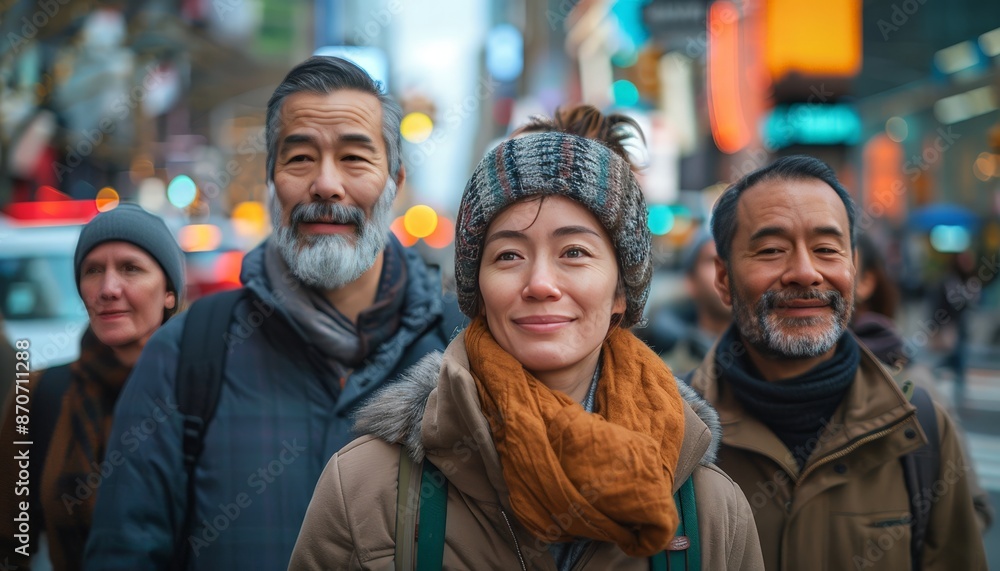 A bustling city street with a diverse crowd, illustrating the importance of considering local demographics when searching for apartment buildings for sale near me