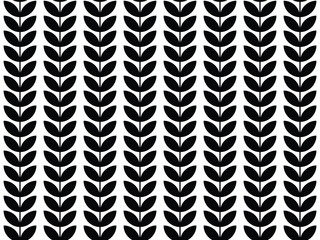 Wall Mural - Monochrome leaf shape pattern seamless . Vector Illustration