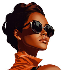 Sticker - PNG African american woman sunglasses portrait adult.