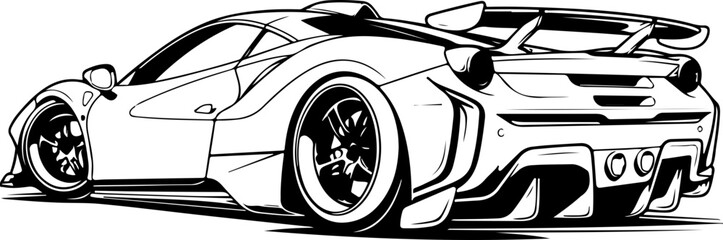 Racing car drawing clipart design illustration