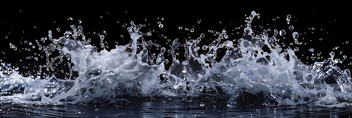 Wall Mural - Water Splash Photography on Black Background