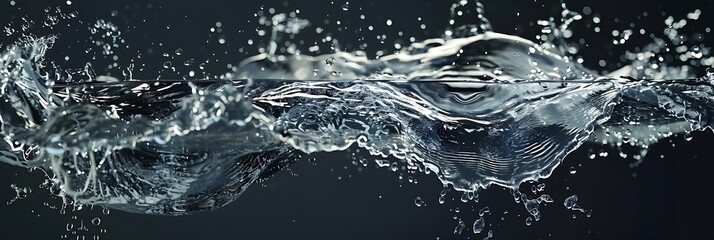 Wall Mural - Water Splashing on Dark Background 3D Illustration