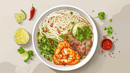 Wall Mural - Vietnamese Pho Noodle Soup