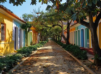 Poster - Colorful colonial style houses in Paraty, Brazil