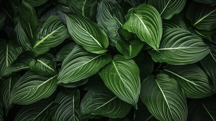 Wall Mural - A lush green plant with leaves that are green and have a yellowish tint