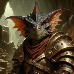 Wall Mural - kobold, cave, guard, stalwart, armor, battle fantasy character 