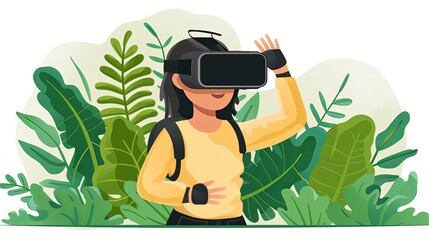 an image of a person using VR and AR googles