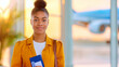 © Creative Habits - Woman with Passport. Airport Travel Scene