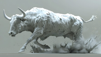 Wall Mural - bull running