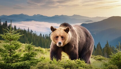 Wall Mural - Braunbär im Wald und in der Wildnis