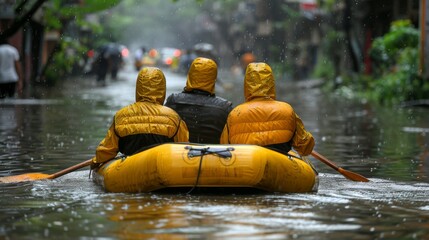 Canvas Print - Document the global nature of extreme weather events with photos of communities around the world grappling with hurricanes, typhoons, floods