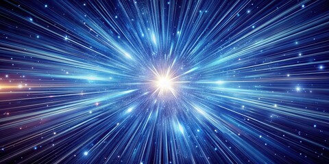 Wall Mural - of a star warp with traces of moving stars light and interstellar fast speed travel, hyperspace, jum