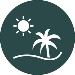 Sticker - Summer  Glyph Circle Icon