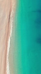 Wall Mural - Beautiful Myrtos beach on a sunny summer day on Kefalonia island, Ionian sea, Greece. Idyllic white sandy beach on the shores of a beautiful turquoise sea.