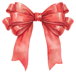 Poster - PNG  Elegant red ribbon bow illustration