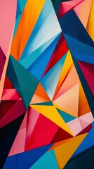 Wall Mural - Abstract geometric colorful pattern with vibrant shapes. Modern art concept