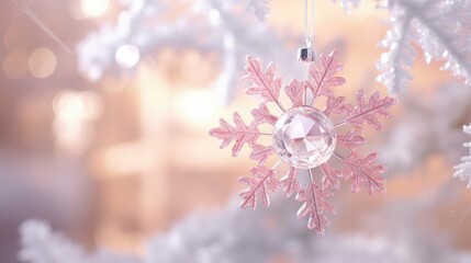 Wall Mural - shimmer pink christmas ornaments