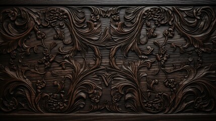 Canvas Print - intricate dark wood plank texture