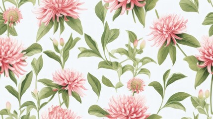 The beautiful pink Bee Balm flower pattern spreads a bright and soothing beauty, providing a background that exudes positive energy and gentleness.