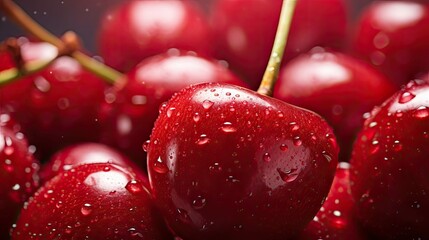 Sticker - close sour cherry background