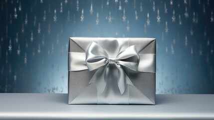 Canvas Print - delicate silver bow