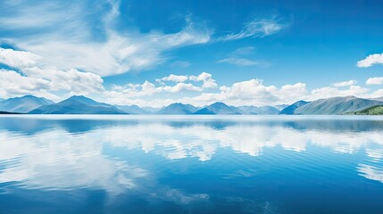 Canvas Print - lake light blue sky