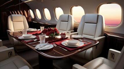 Poster - sophistication business jet interior