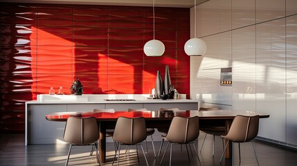 Sticker - glossy blurred interior wall paneling