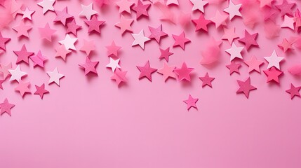 Wall Mural - playful pink star background