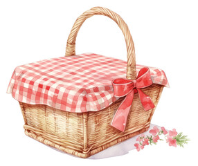 Sticker - PNG  Charming picnic basket illustration