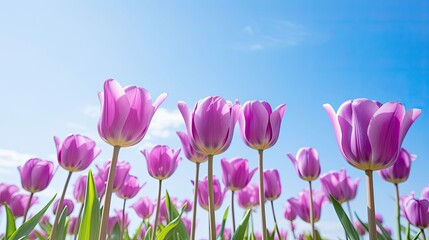 Canvas Print - photograph purple tulip background