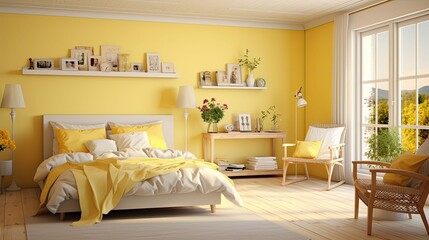 Poster - calming home interior yellow