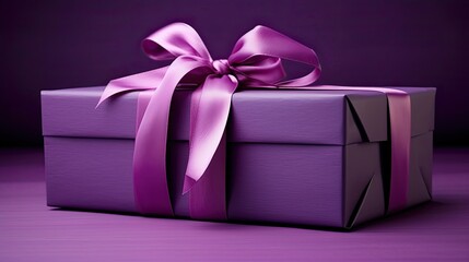 Canvas Print - box gift card purple