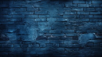 Wall Mural - rustic dark blue brick wall