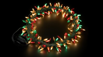 Wall Mural - cluster christmas lights isolated