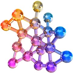 Intriguing Einsteinium Molecule Structure with Vivid Colors on Transparent Background