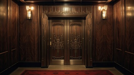 Sticker - paneling interior elevator vintage