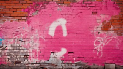 Wall Mural - wall question mark pink