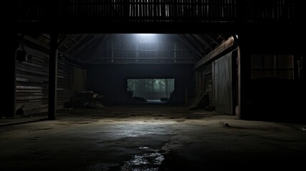 Wall Mural - cobwebs dark garage perspective