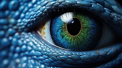 close blue chameleon