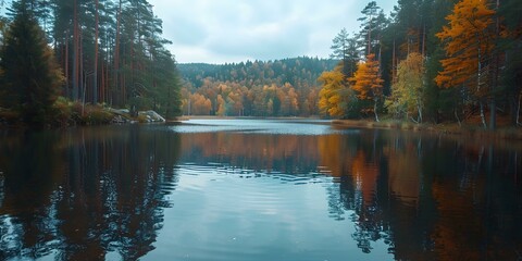 Poster - Autumn Reflections on the Lake